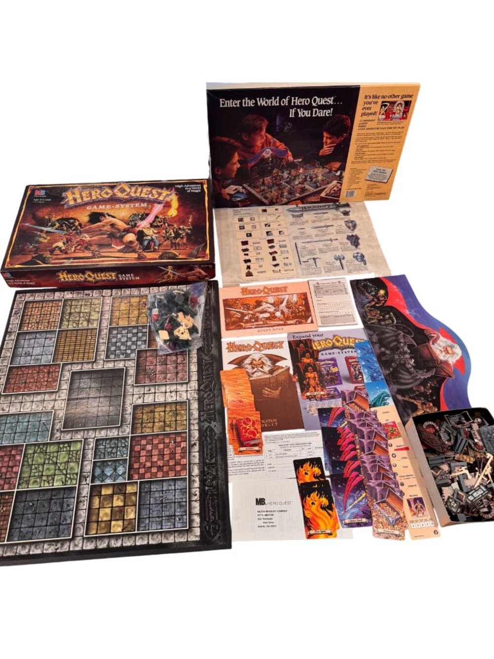 HeroQuest Game MB System Board Game High Adventure Magic 1989 Incomplete Vintage
